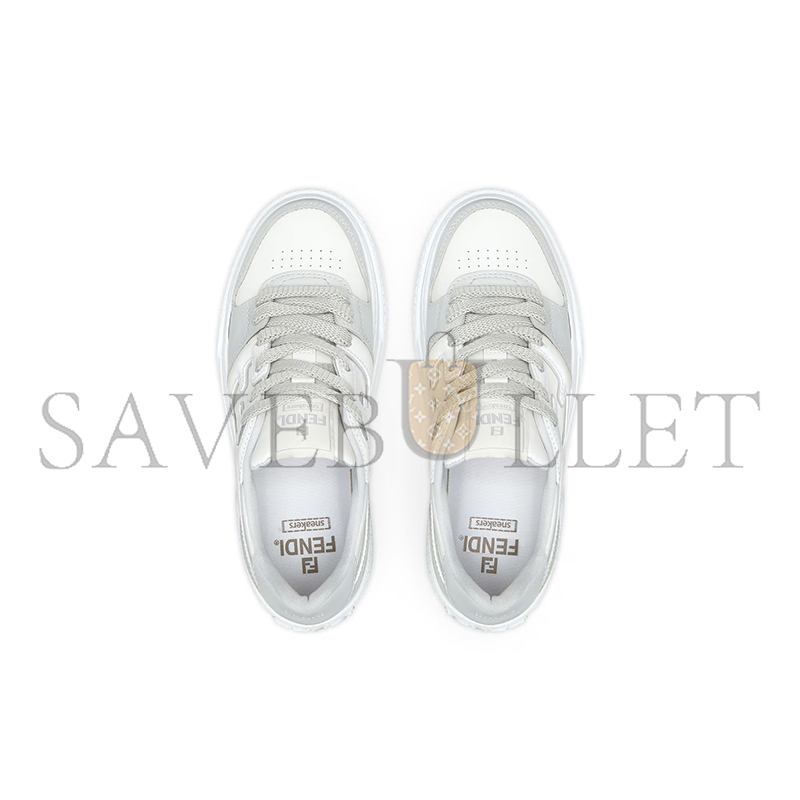 FENDI MATCH GREY LEATHER PLATFORM LOW-TOPS 8E8571AOMNF1PYS